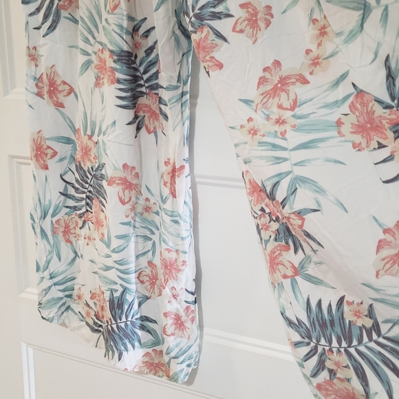 Goa Japna Viscose Wide Leg Beach Pant Womens M Floral Tropical Smocked Waist - Picture 3 of 8